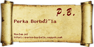 Perka Borbála névjegykártya